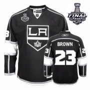 Reebok Los Angeles Kings NO.23 Dustin Brown Men's Jersey (Black Authentic Home 2014 Stanley Cup)