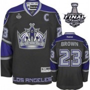 Reebok Los Angeles Kings NO.23 Dustin Brown Men's Jersey (Black Premier Third 2014 Stanley Cup)