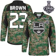 Reebok Los Angeles Kings NO.23 Dustin Brown Men's Jersey (Camo Premier 2014 Stanley Cup Veterans Day Practice)