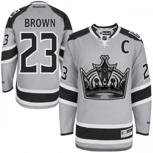 Reebok Los Angeles Kings NO.23 Dustin Brown Men's Jersey (Grey Authentic 2014 Stadium Series)