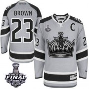 Reebok Los Angeles Kings NO.23 Dustin Brown Men's Jersey (Grey Authentic 2014 Stanley Cup 2014 Stadium Series)