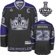 Reebok Los Angeles Kings NO.23 Dustin Brown Youth Jersey (Black Authentic Third 2014 Stanley Cup)