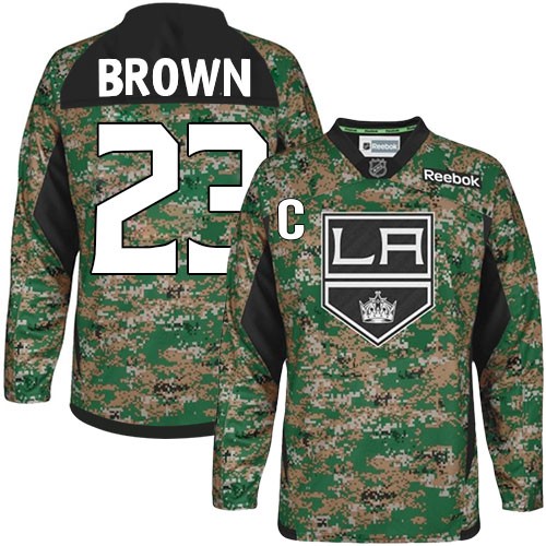 Reebok Los Angeles Kings NO.23 Dustin Brown Youth Jersey (Camo Authentic Veterans Day Practice)