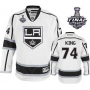 Reebok Los Angeles Kings NO.74 Dwight King Men's Jersey (White Premier Away 2014 Stanley Cup)