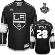 Reebok Los Angeles Kings NO.28 Jarret Stoll Men's Jersey (Black Authentic Home 2014 Stanley Cup)