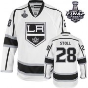 Reebok Los Angeles Kings NO.28 Jarret Stoll Men's Jersey (White Authentic Away 2014 Stanley Cup)