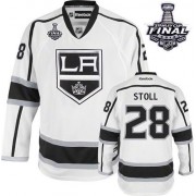 Reebok Los Angeles Kings NO.28 Jarret Stoll Men's Jersey (White Premier Away 2014 Stanley Cup)