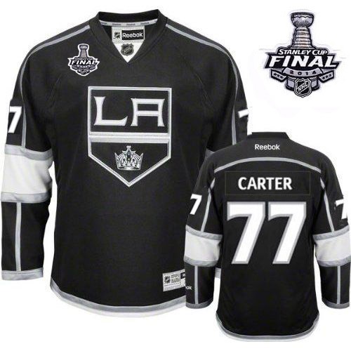 Reebok Los Angeles Kings NO.77 Jeff Carter Youth Jersey (Black Premier Home 2014 Stanley Cup)
