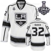 Reebok Los Angeles Kings NO.32 Jonathan Quick Men's Jersey (White Premier Away 2014 Stanley Cup)