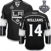 Reebok Los Angeles Kings NO.14 Justin Williams Men's Jersey (Black Authentic Home 2014 Stanley Cup)