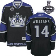 Reebok Los Angeles Kings NO.14 Justin Williams Youth Jersey (Black Authentic Third 2014 Stanley Cup)