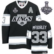 CCM Los Angeles Kings NO.33 Marty Mcsorley Men's Jersey (Black Authentic 2014 Stanley Cup Throwback)