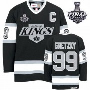 CCM Los Angeles Kings NO.99 Wayne Gretzky Men's Jersey (Black Premier 2014 Stanley Cup Throwback)