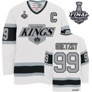 CCM Los Angeles Kings NO.99 Wayne Gretzky Men's Jersey (White Authentic 2014 Stanley Cup Throwback)