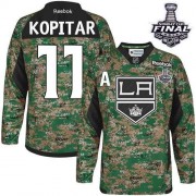 Reebok Los Angeles Kings NO.11 Anze Kopitar Men's Jersey (Camo Premier 2014 Stanley Cup Veterans Day Practice)