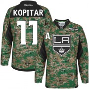 Reebok Los Angeles Kings NO.11 Anze Kopitar Men's Jersey (Camo Premier Veterans Day Practice)