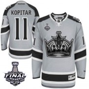 Reebok Los Angeles Kings NO.11 Anze Kopitar Men's Jersey (Grey Authentic 2014 Stanley Cup 2014 Stadium Series)