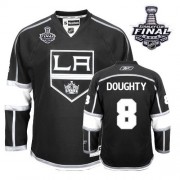 Reebok Los Angeles Kings NO.8 Drew Doughty Men's Jersey (Black Authentic Home 2014 Stanley Cup)