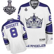 Reebok Los Angeles Kings NO.8 Drew Doughty Men's Jersey (White Authentic 2014 Stanley Cup)