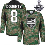 Reebok Los Angeles Kings NO.8 Drew Doughty Youth Jersey (Camo Authentic 2014 Stanley Cup Veterans Day Practice)